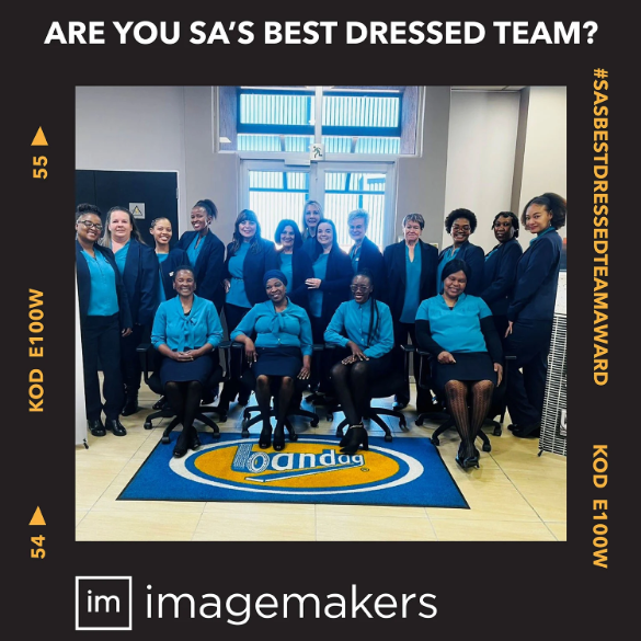 Bandag Sales Team Wearing Blue Blouses and Suiting Supplied by Imagemakers