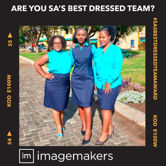 Ladies at Brakpan Campus,TVET College Wearing Blue Corporate Dresses and Skirts by Imagemakers Uniform Supplier