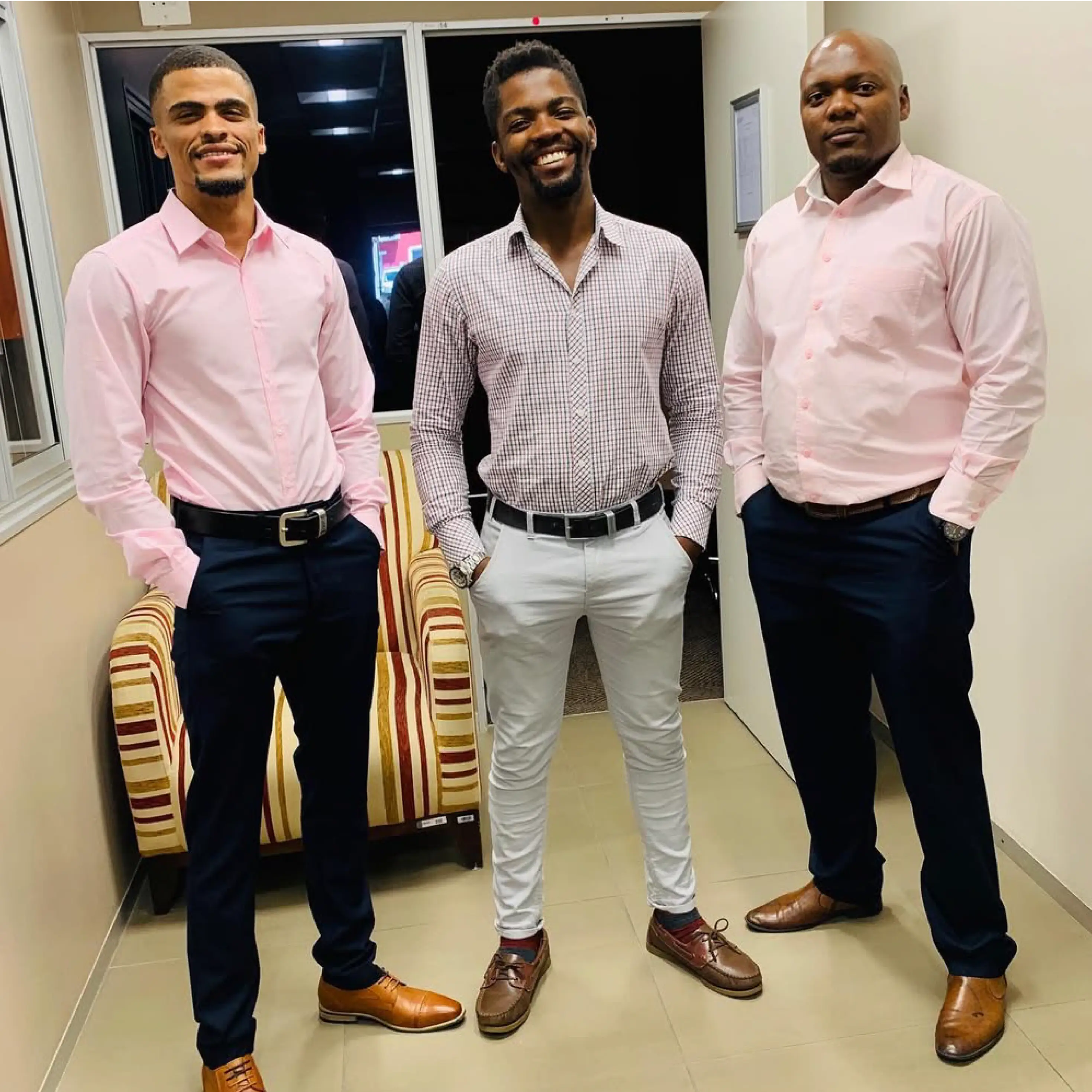 Men's Team in Coordinated Work Clothes