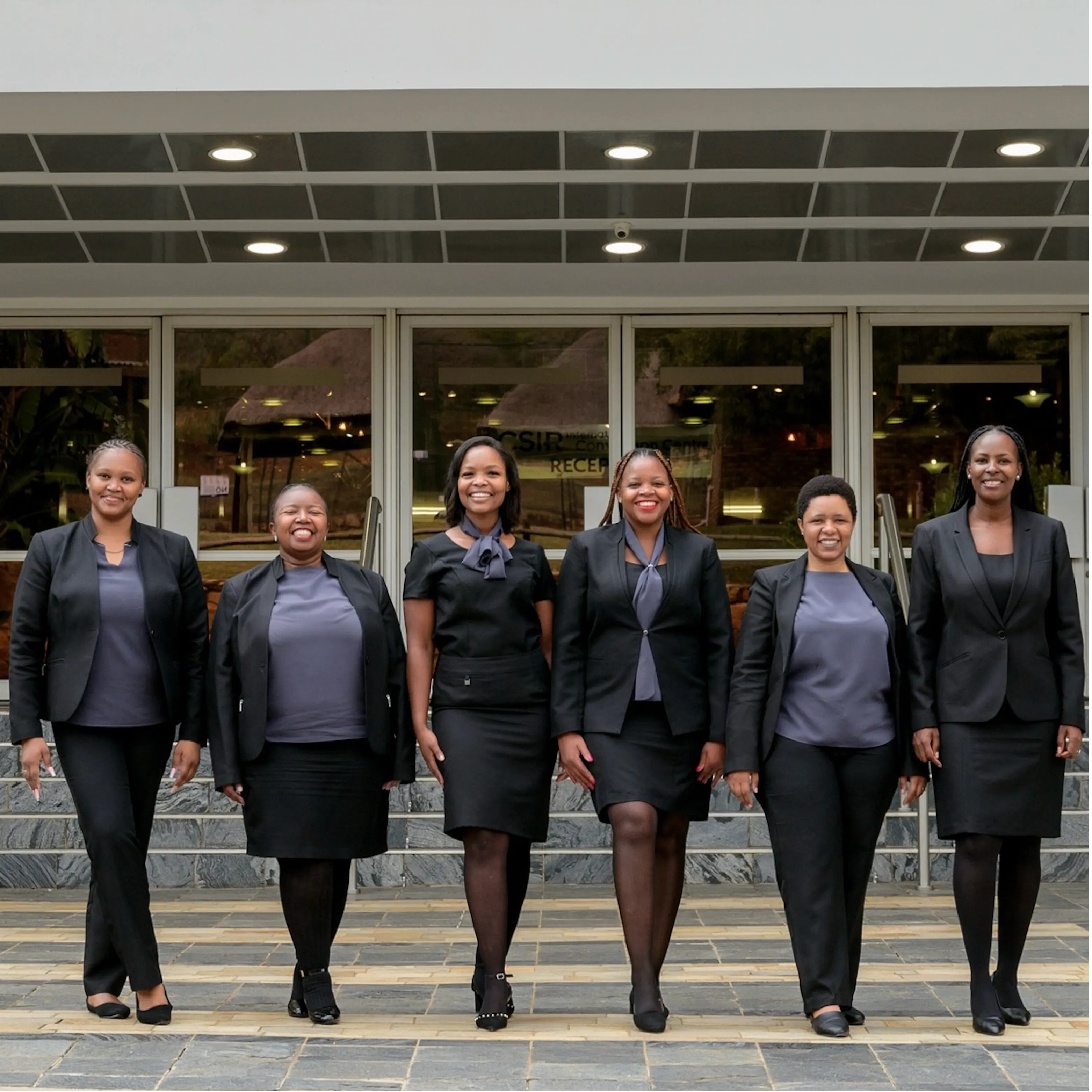Ladies Team from CSIR Wearing Grey and Black Corporate Uniforms by Imagemakers