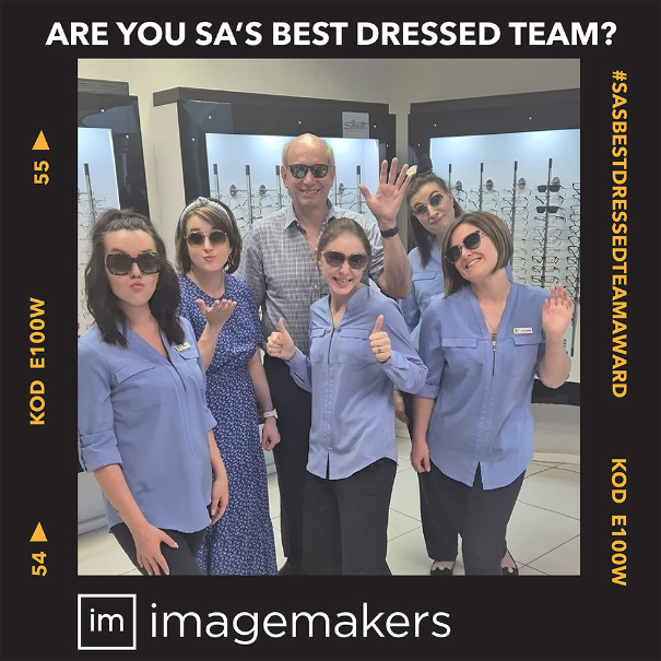 De Smedt Optometrists in their True Blue Sabrina Workwear Blouses