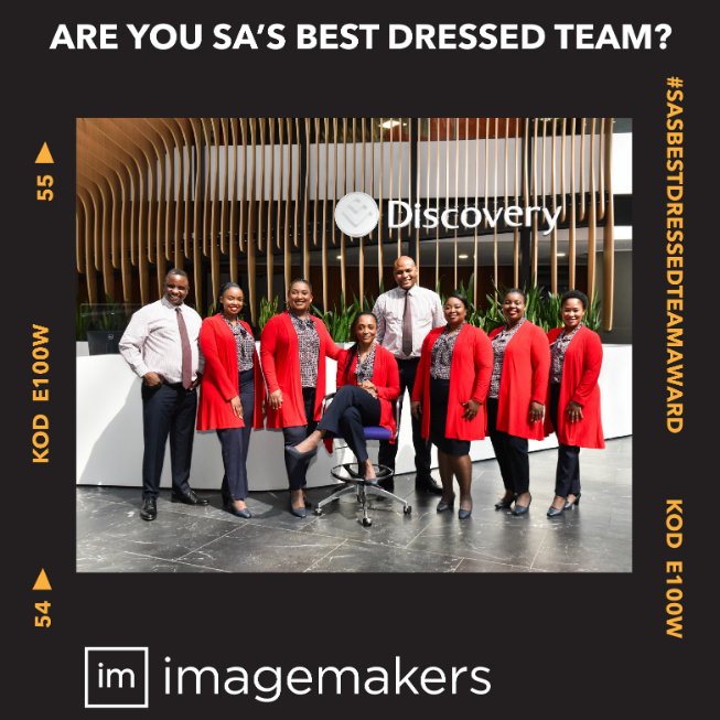 Discovery Team of Men and Women in Red and Black High Quality Business Garments by Imagemakers
