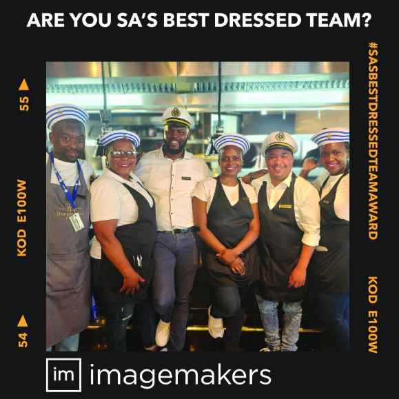 Hotel Sky Team At Infinity Restaurant in Cape Town Wearing Imagemakers Work Clothes For Hospitality Teams