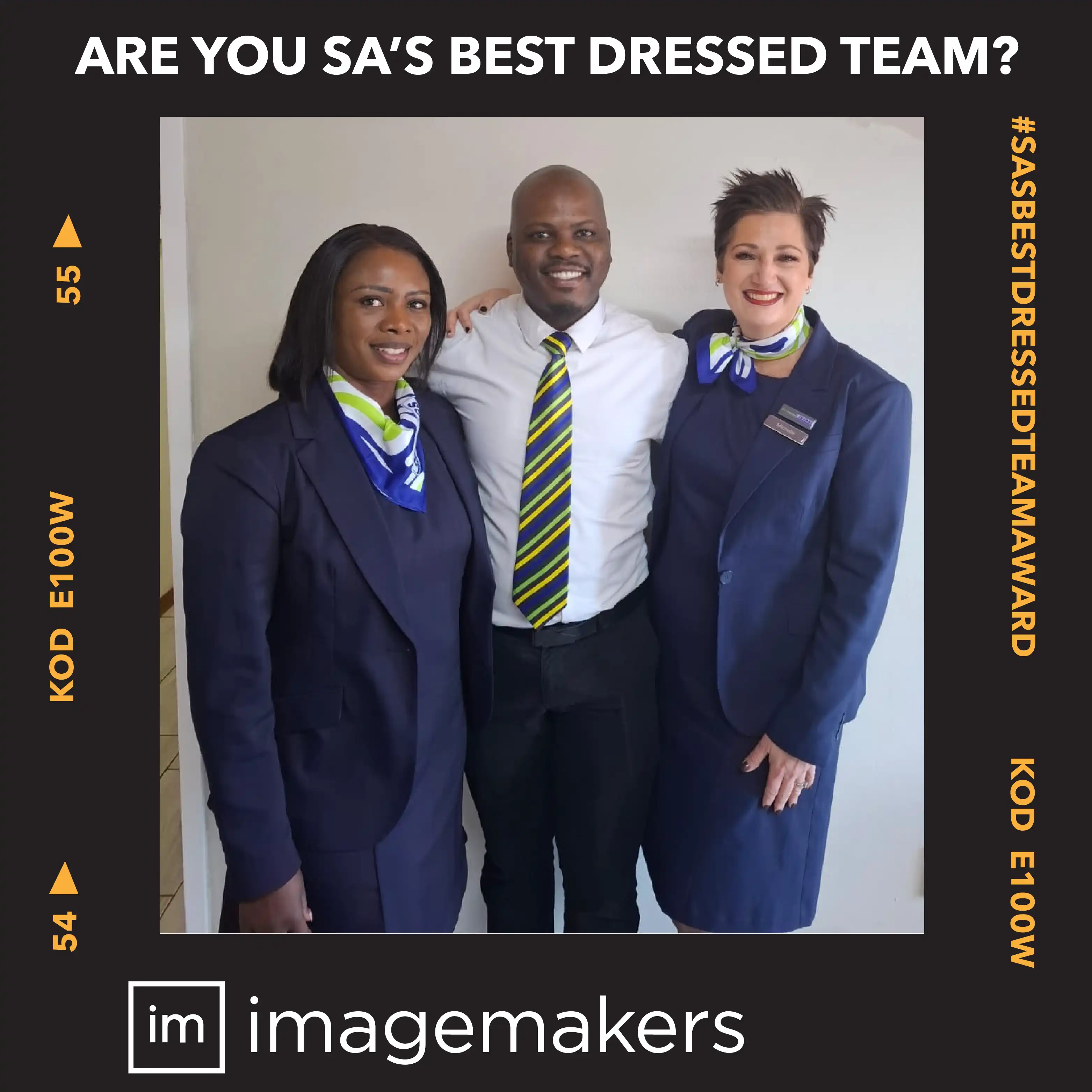 Kennings Team Wearing Navy and White Corporate Work Uniforms Supplied by Imagemakers