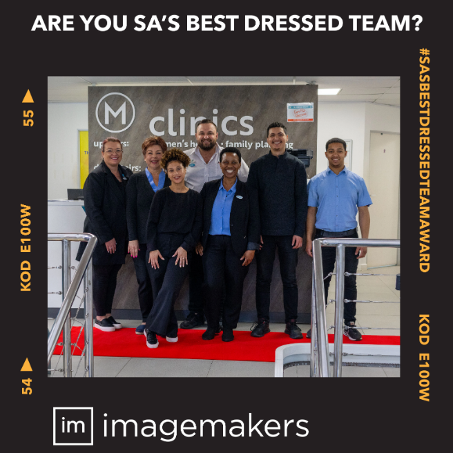 Mens and Ladies Team at MKEM Pharmacy Wearing Black and Blue Corporate Uniforms by Imagemakers Corporate Clothing