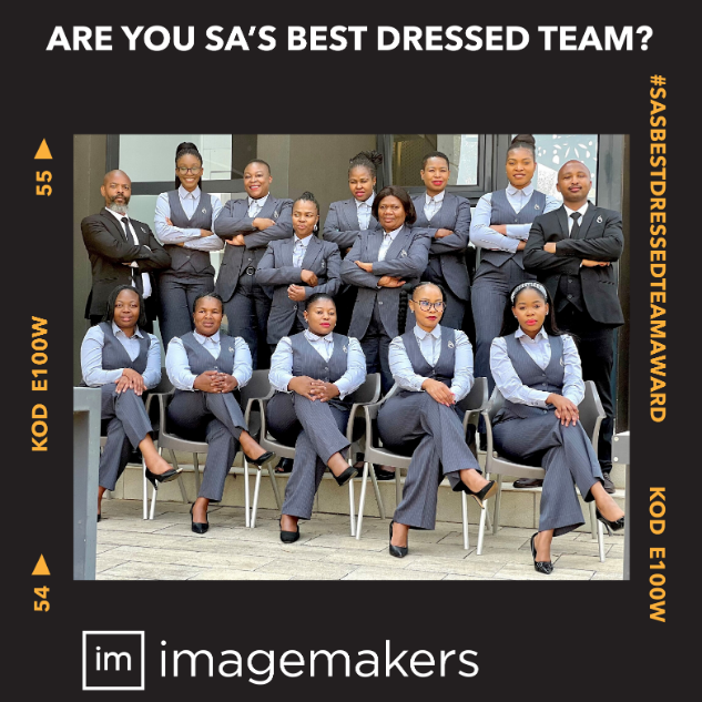 Mphela & Associates Attorneys Team in Johannesburg in Grey Pinstripe Mens and Ladies Corporate Wear by Imagemakers