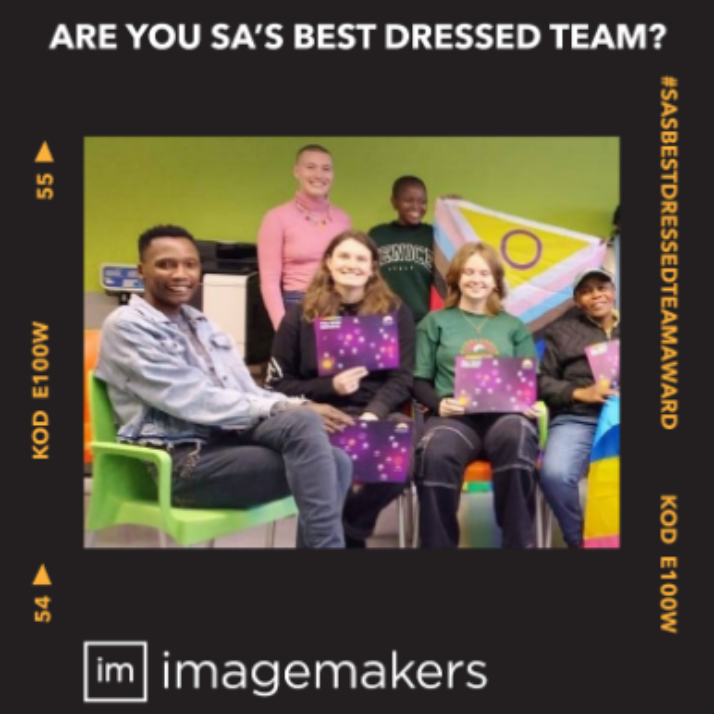 Queer Community Health Advocacy Team in Black and White and Blue Team Outfits