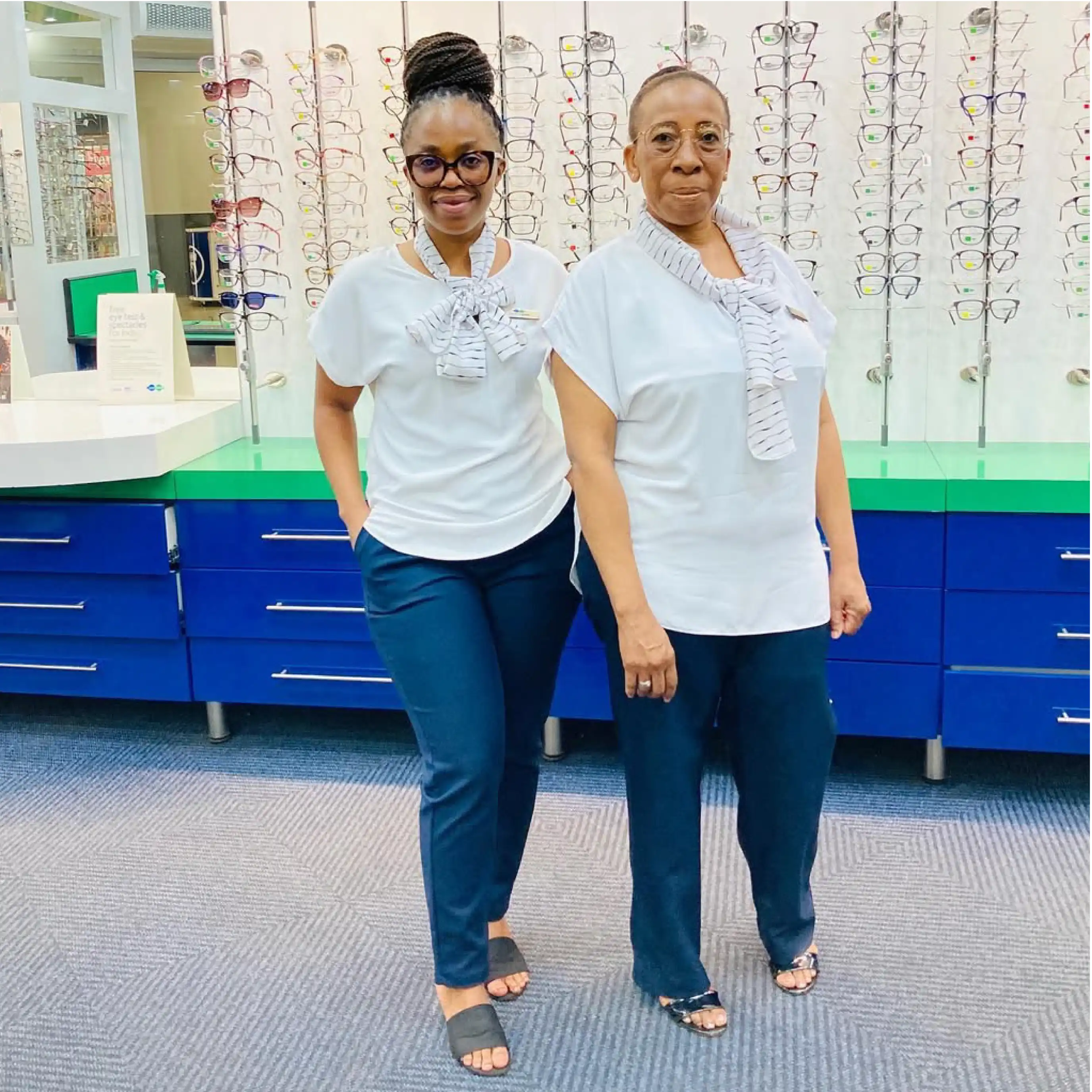 Specsavers Ladies in White Office Wear for Teams by Imagemakers Corporate Clothing