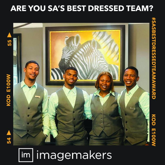 Ladies and Men at Capetonian Hotel in Corporate Clothes for Teams, Wearing Sage Green Shirts and Platinum Grey Uniforms