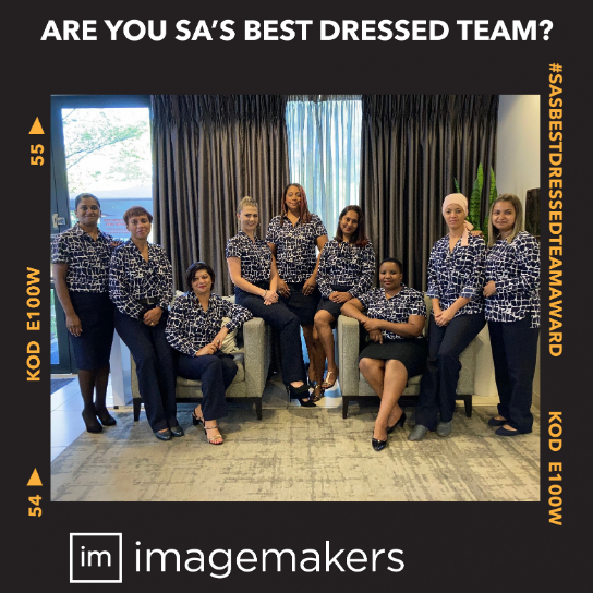Dressed by Imagemakers, VR Printers Team Wears Professional Navy and White Womens Work Wear for the Office.